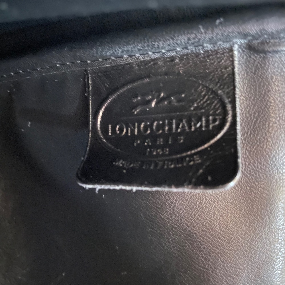 Longchamp Roseau Vintage Smooth Black Leather Hand Bag Satchel Made in France - Picture 13 of 16